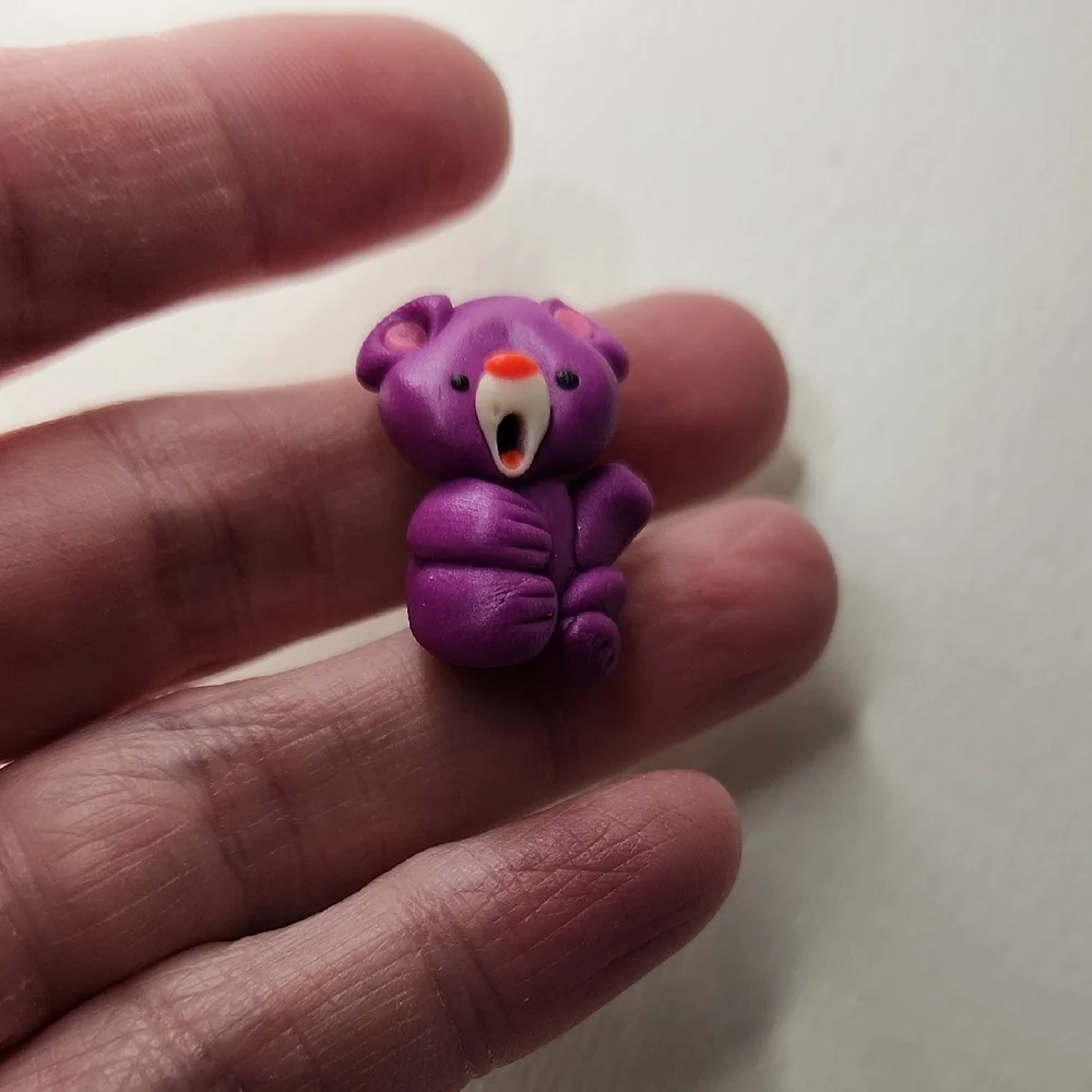 Purple Bear Figurine